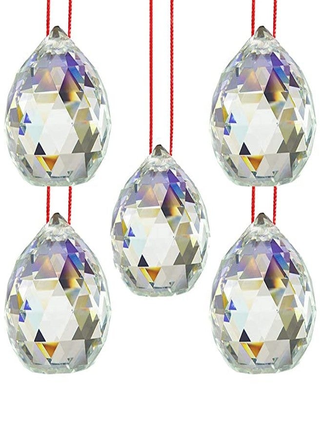 VASTU ART Fengshui Vastu Sun Light Catcher 5 Crystal Ball Wall Hanging for goodluck, Happyness and Prosperity Decorative Showpiece - 5 cm (Crystal, White) - Image 1